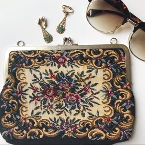 Vintage Floral Tapestry Handbag